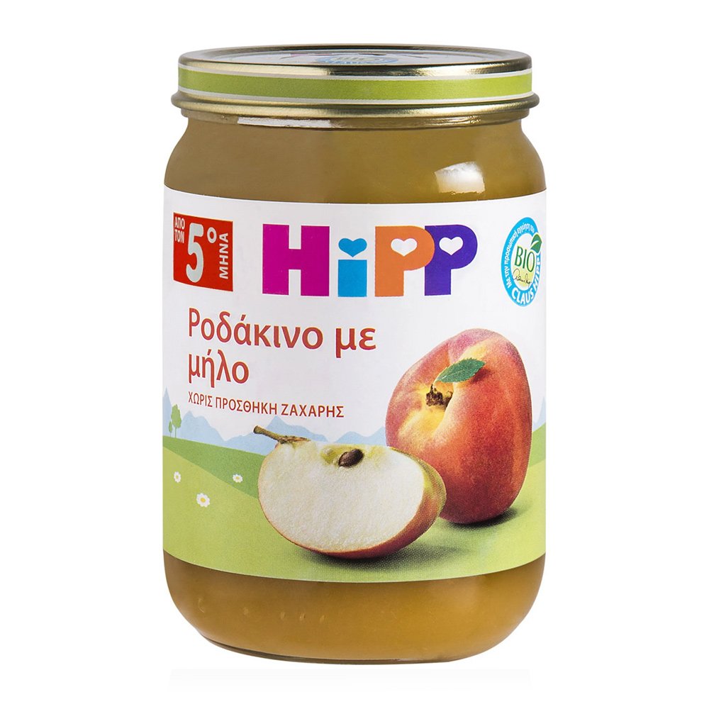 Hipp Βρεφική Φρουτόκρεμα Ροδάκινο-Μήλο από τον 5ο μήνα, 190gr