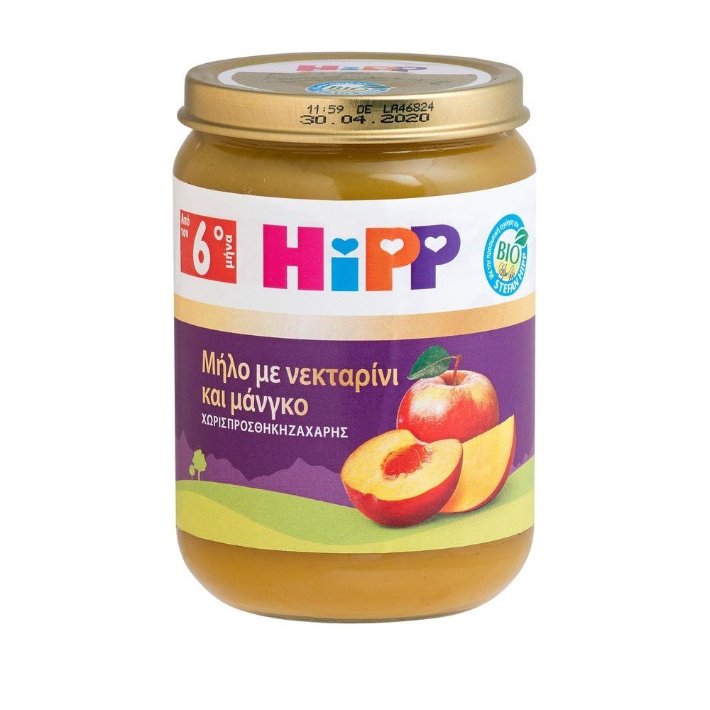 Hipp Φρουτόκρεμα Μήλο με Νεκταρίνι και Μάνγκο από τον 4ο Μήνα ,190gr