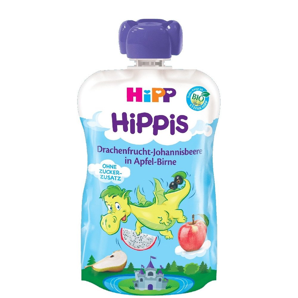 Hipp Hippis Δράκος Μήλο, Αχλάδι, Dragon Fruit και Φραγκοστάφυλο, 100gr