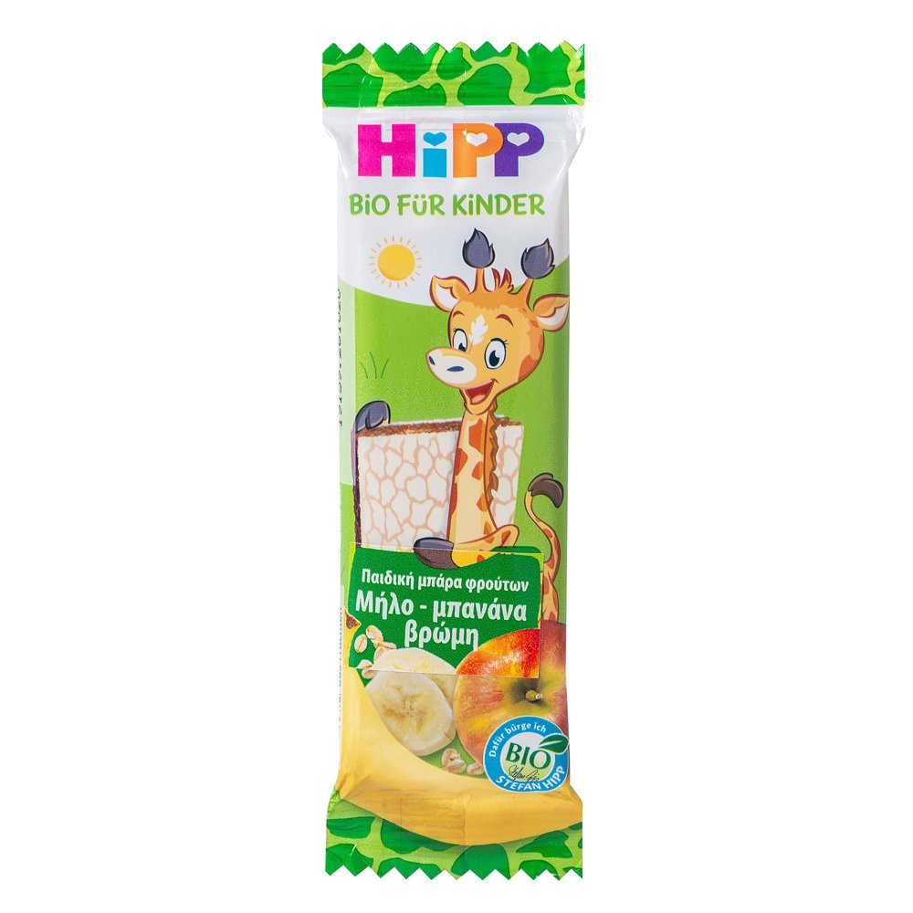 Hipp με Γεύση Μήλο, Μπανάνα & Βρώμη Χωρίς Προσθήκη Ζάχαρης για 12+ μηνών, 23gr