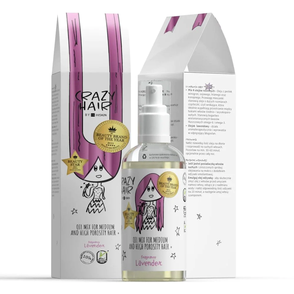 Hiskin Crazy Hair Hair Oil Mix Medium & High Porosity Hair Θεραπεία με Φυσικά Έλαια για Ξηρά Μαλλιά Λεβάντα, 100ml Hiskin Crazy Hair Hair Oil Mix Medium & High Porosity Hair Θεραπεία με Φυσικά Έλαια για Ξηρά Μαλλιά Λεβάντα, 100ml