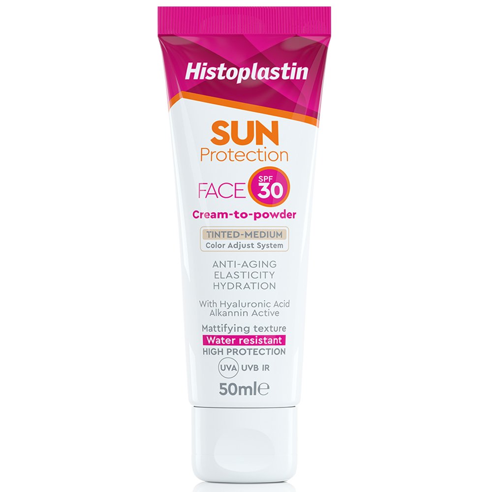 Histoplastin Sun Protection Tinted Face Cream to Powder Medium SPF30+ Αντηλιακή Κρέμα Προσώπου με Χρώμα, 50ml