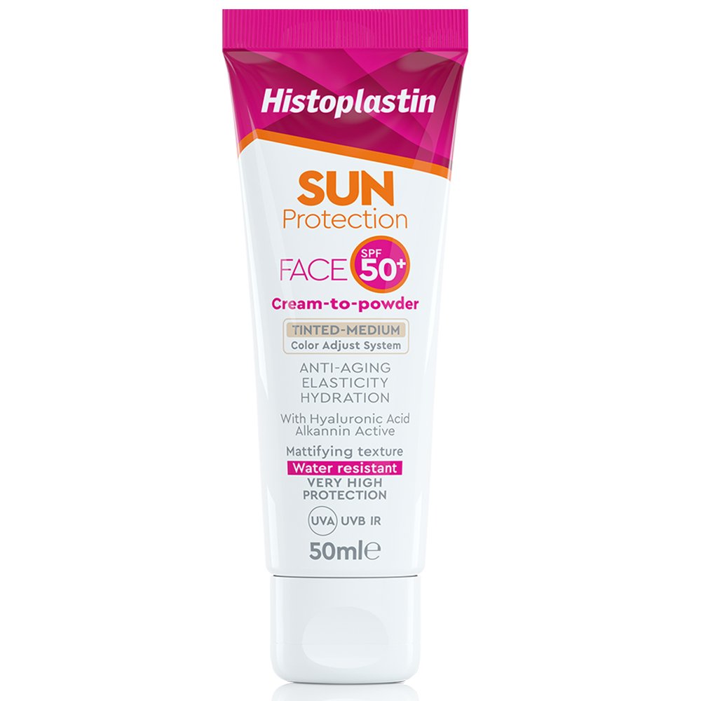 Histoplastin Sun Protection Tinted Face Cream to Powder Medium SPF50+ Αντηλιακή Κρέμα Προσώπου με Χρώμα, 50ml