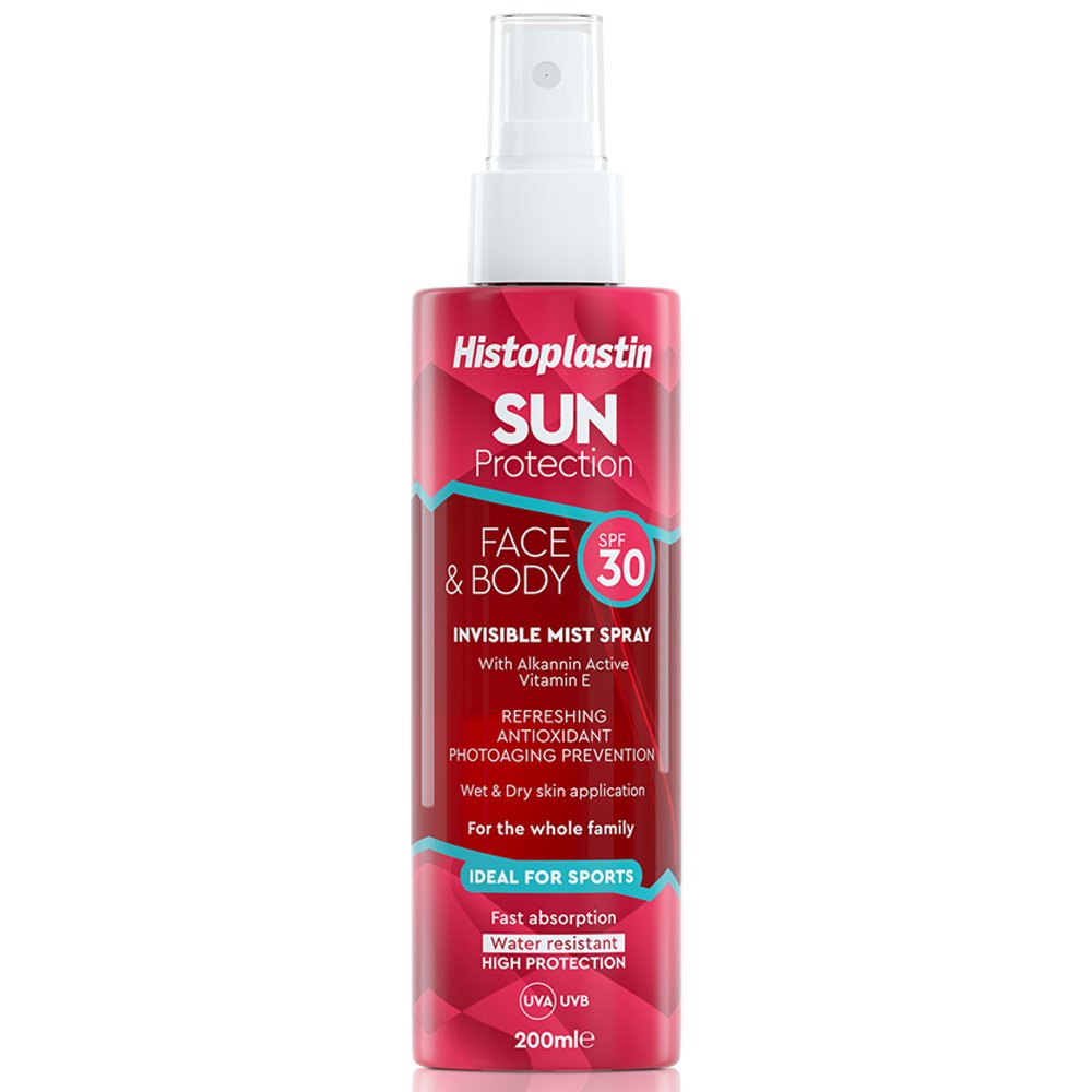 Histoplastin Sun Protection Face & Body Invisible Mist Spray SPF30 Αντηλιακή Προστασία Προσώπου & Σώματος σε Spray, 200ml