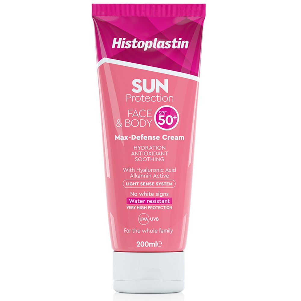 Histoplastin Sun Protection Face & Body Max Defense Cream SPF50+ Αντηλιακή Κρέμα Προσώπου & Σώματος Υψηλής Προστασίας, 200ml