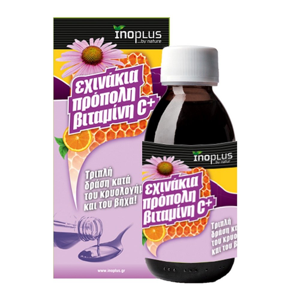 Ino Plus Echinacea + Vit C + Propolis Σιρόπι με Τριπλή Δράση κατά του Βήχα & του Κρυολογήματος, 120ml