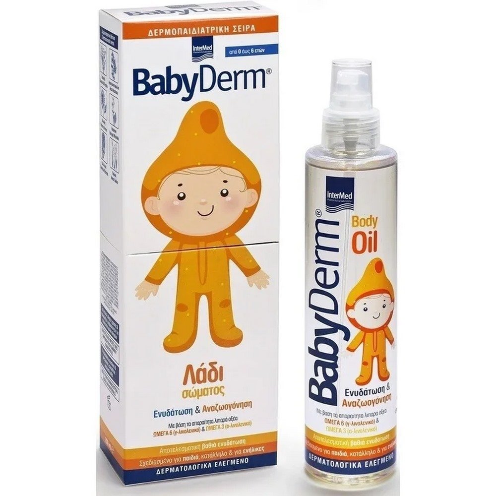 Intermed Babyderm Body Oil Λάδι Σώματος για Βαθιά Ενυδάτωση, 200ml