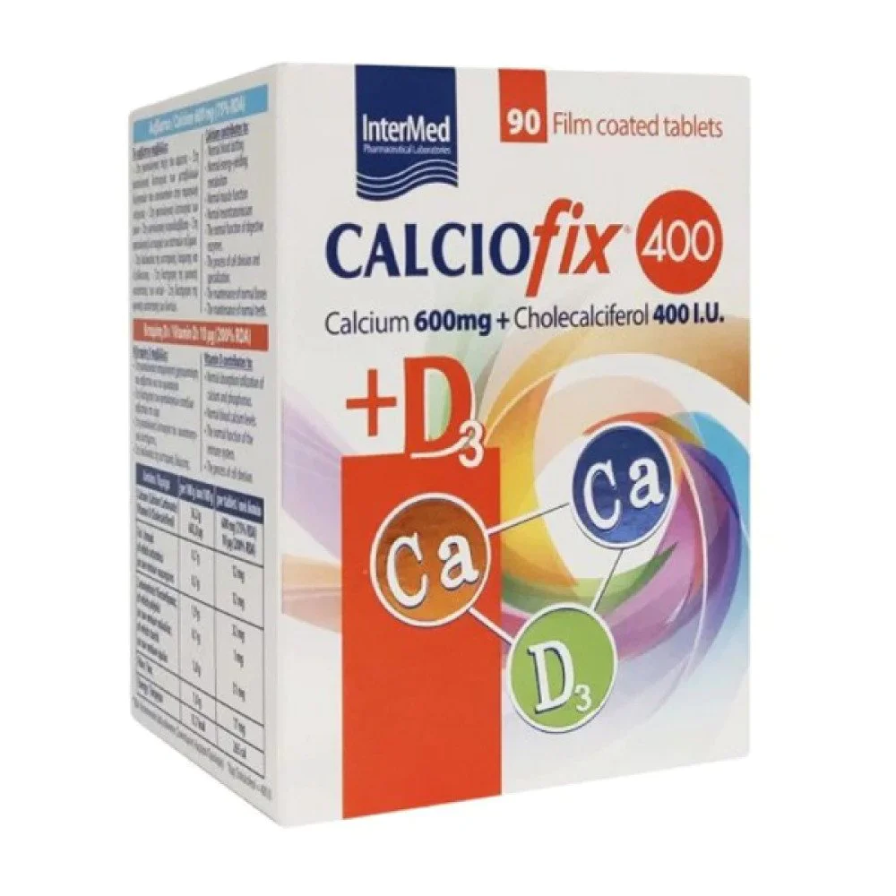 Intermed Calciofix 400 Συμπλήρωμα Διατροφής Ασβεστίου & Βιταμίνης D3, 90δισκία Intermed Calciofix 400 Συμπλήρωμα Διατροφής Ασβεστίου & Βιταμίνης D3, 90δισκία