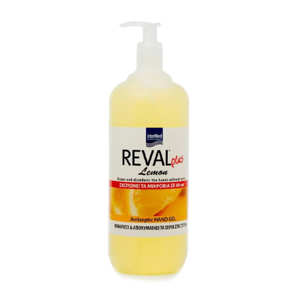 Intermed Reval Plus Lemon Hand Gel Αντισηπτικό Χεριών με Άρωμα Λεμόνι, 1000ml