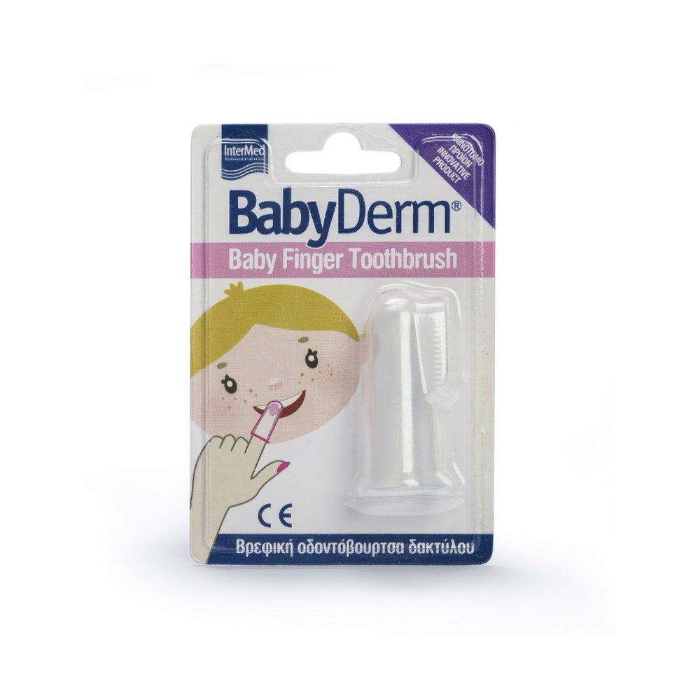 Intermed Babyderm Baby Finger Toothbrush Βρεφική Οδοντόβουρτσα Δακτύλου, 1τμχ