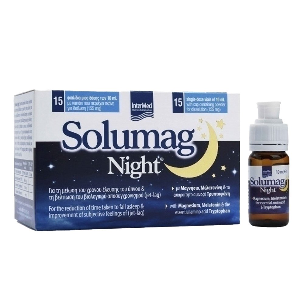 Intermed Solumag Night Συμπλήρωμα Διατροφής για την Αϋπνία, 15 φιαλίδια x 10ml
