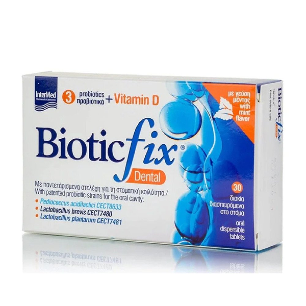 Intermed Biotic Fix Dental Συμπλήρωμα Διατροφής με Προβιοτικά, 30 ταμπλέτες 