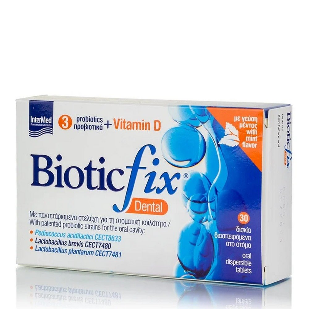Intermed Biotic Fix Dental Συμπλήρωμα Διατροφής με Προβιοτικά, 30 ταμπλέτες 