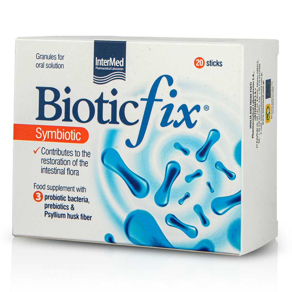 Intermed Biotic Fix Symbiotic Συμπλήρωμα Διατροφής για τη Μικροβιακή Χλωρίδα Εντέρου και Κόλπου, 20sticks