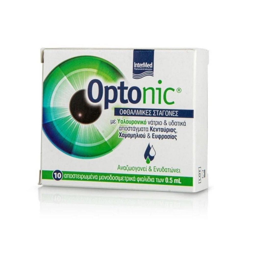 Intermed Optonic Οφθαλμικές Σταγόνες με Υαλουρονικό οξύ, 10 Αμπούλες