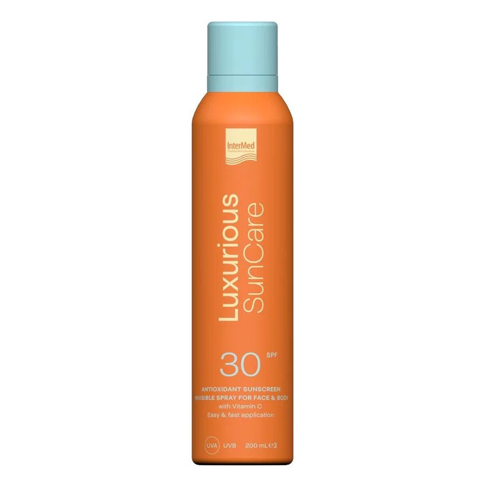 Intermed Luxurious Suncare Antioxidant Sunscreen Invisible Spray SPF 30 Αντηλιακό Προσώπου & Σώματος Με Βιταμίνη C, 200ml