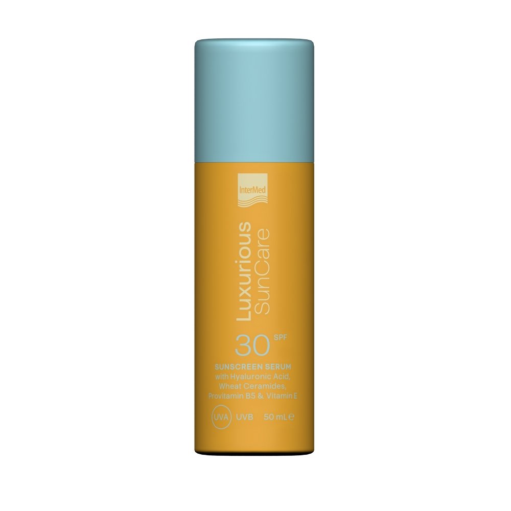 InterMed Luxurious Sun Care Sunscreen Face Serum SPF30 Αντηλιακός Ορός με Υαλουρονικό Οξύ, 50ml