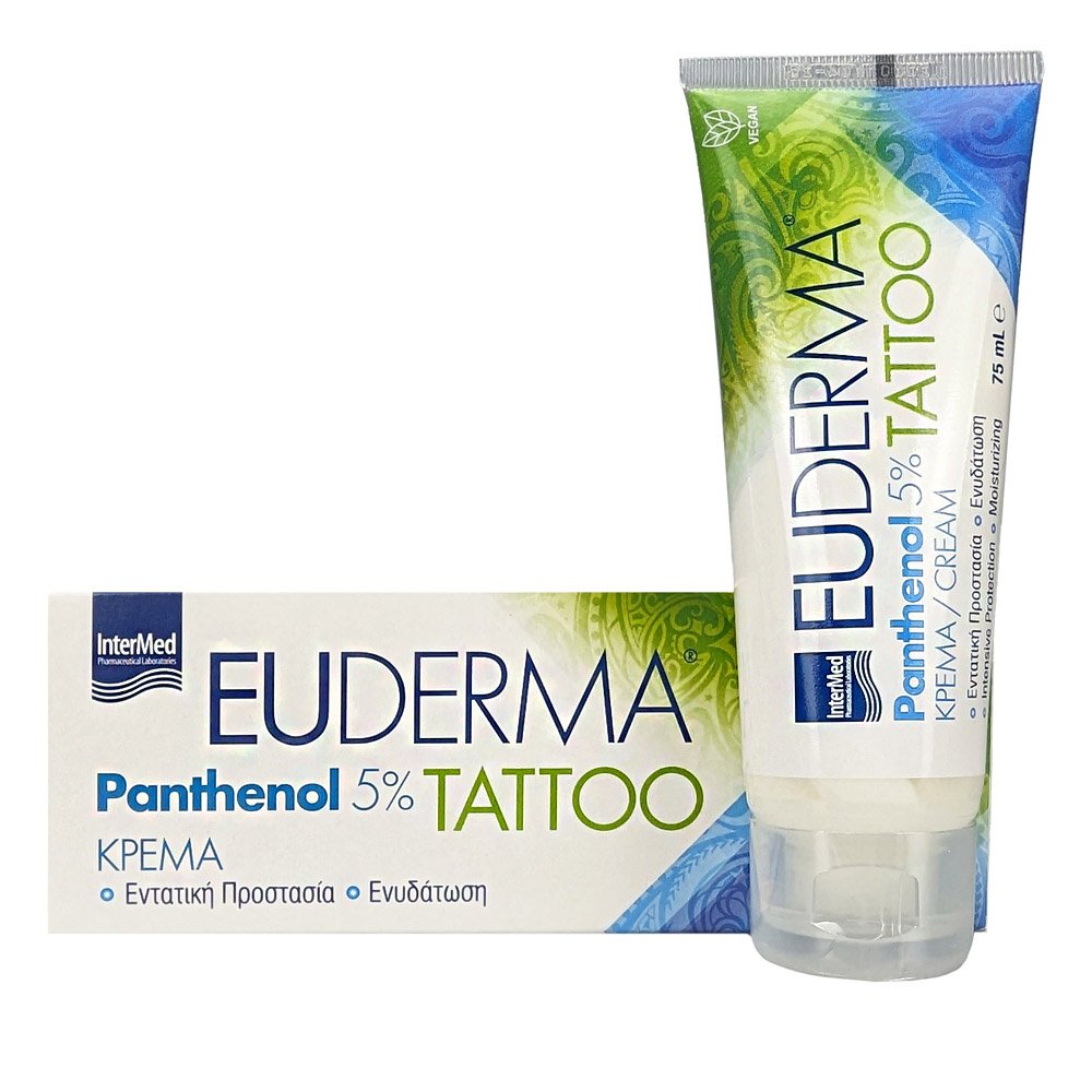Intermed Euderma Panthenol 5% Tattoo Cream Ενυδατική Kρέμα για Aνάπλαση, 75ml