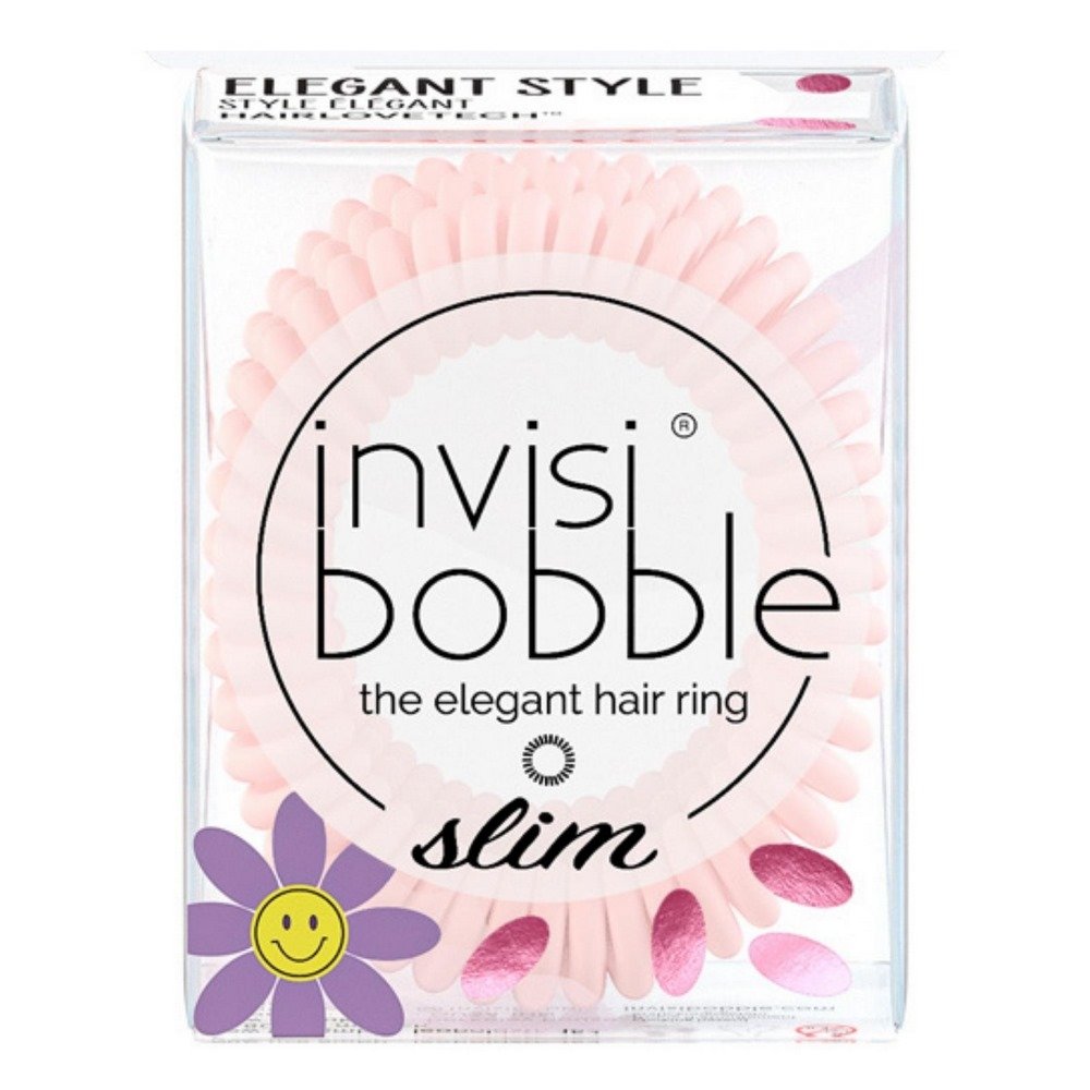 Invisibobble Slim Retro Dreamin Cuter Thank You Pink Λαστιχάκια Μαλλιών, 3τμχ