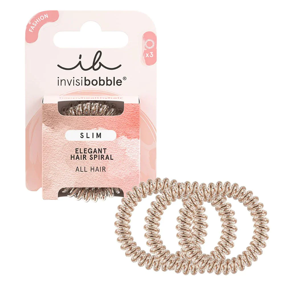 Invisibobble Fashion Slim Σπιράλ Λαστιχάκια Bronze Me Pretty, 3τμχ Invisibobble Fashion Slim Σπιράλ Λαστιχάκια Bronze Me Pretty, 3τμχ