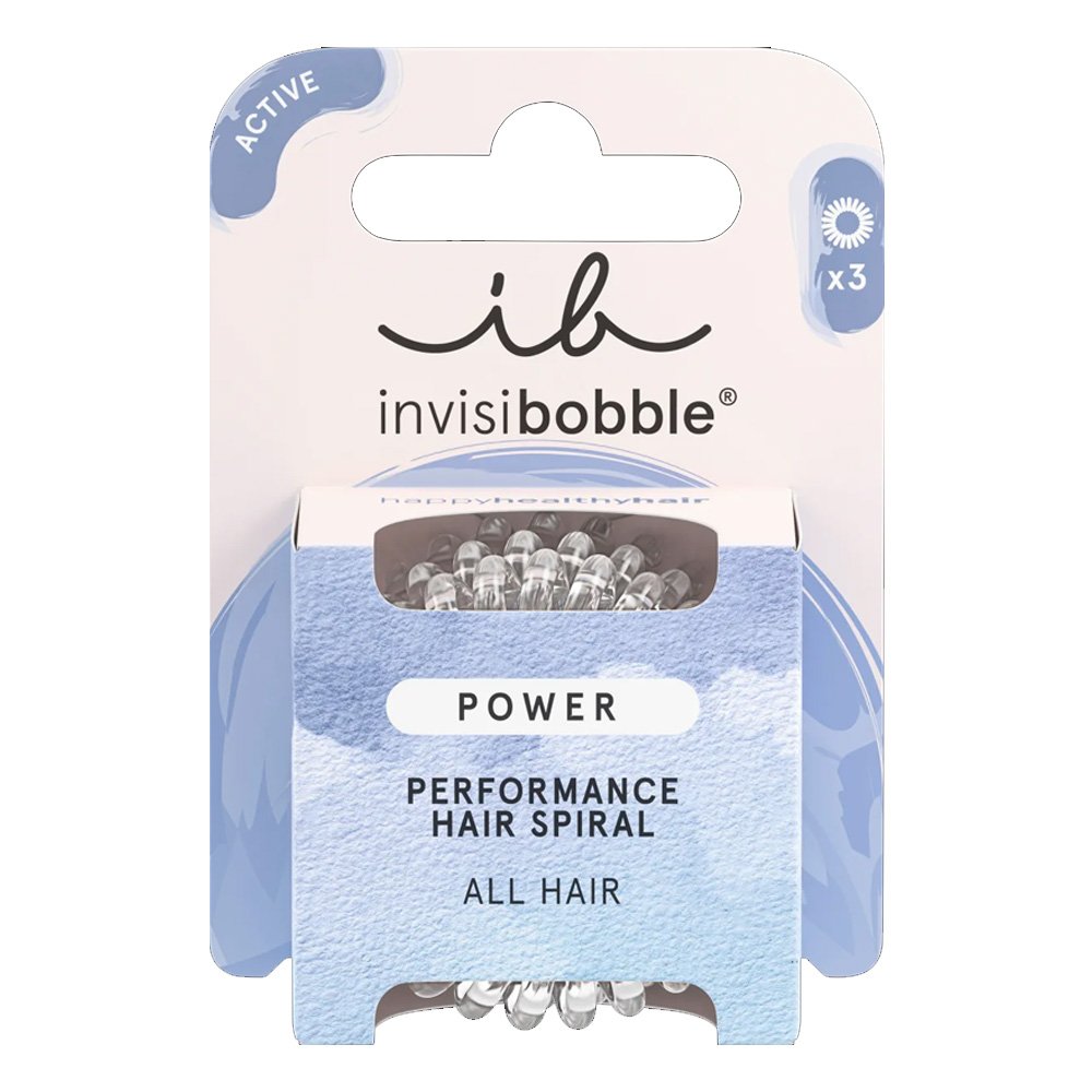 Invisibobble Power Διάφανα Λαστιχάκια Μαλλιών, 3τμχ