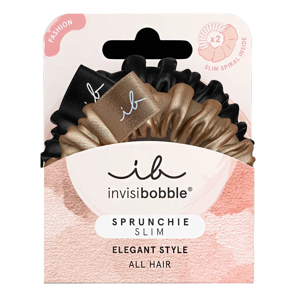 Invisibobble Sprunchie Slim Elegant Style Λαστιχάκια για τα Μαλλιά True Golden, 2τμχ