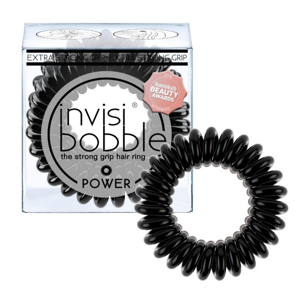 Invisibobble Power Hair Ring True Black  Λαστιχάκι Μαλλιών, 3 τμχ