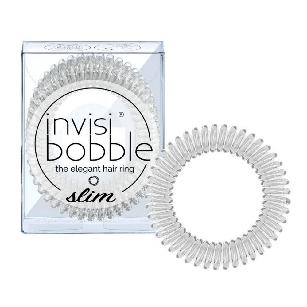 Invisibobble Slim Crystal Clear Λαστιχάκι Μαλλιών, 3 τμχ