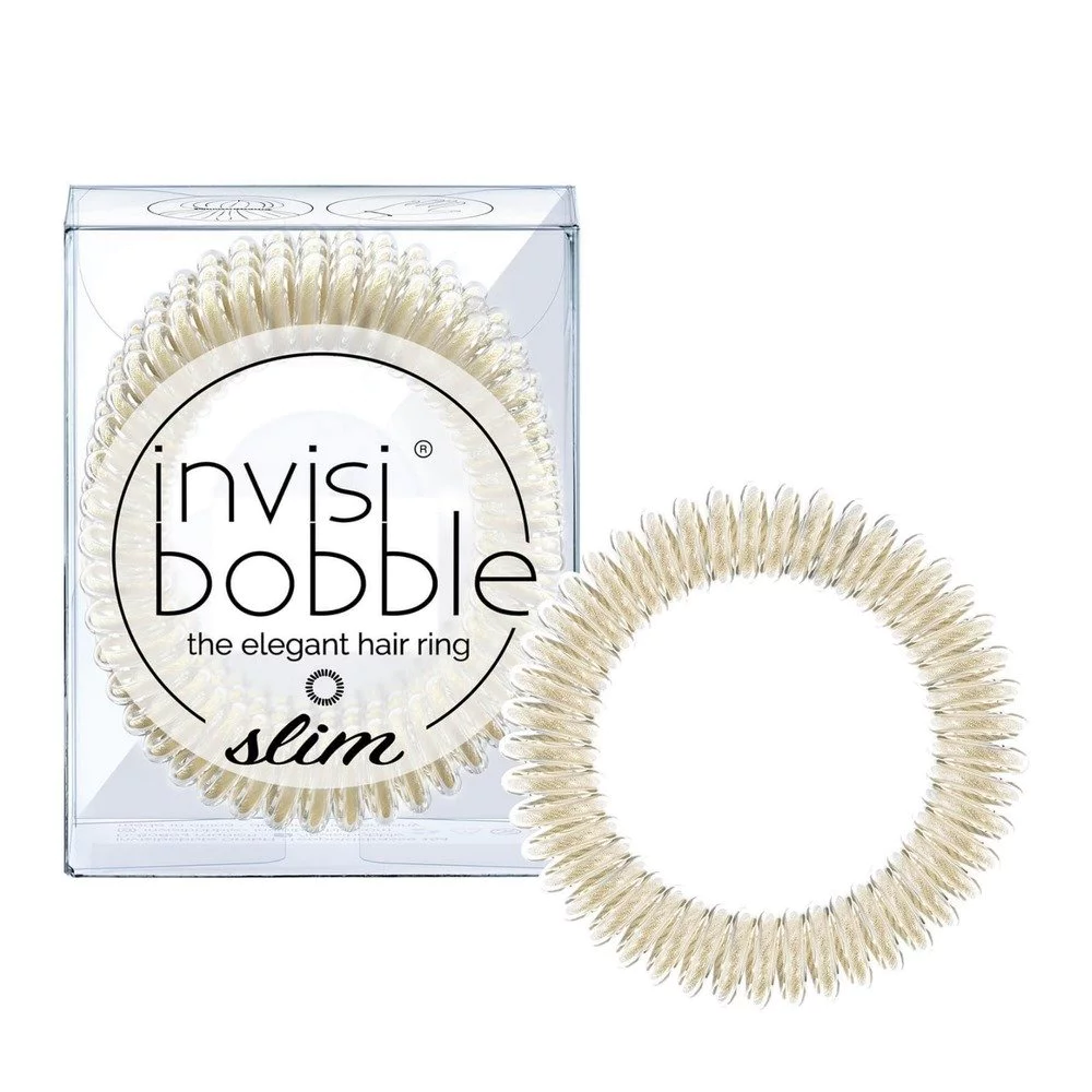 Invisibobble Slim Stay Gold Λαστιχάκια Μαλλιών, 3 τμχ