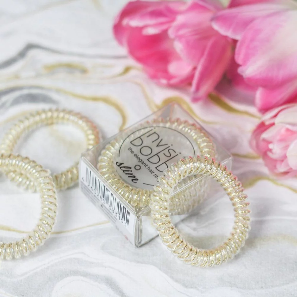 Invisibobble Slim Stay Gold Λαστιχάκια Μαλλιών, 3 τμχ