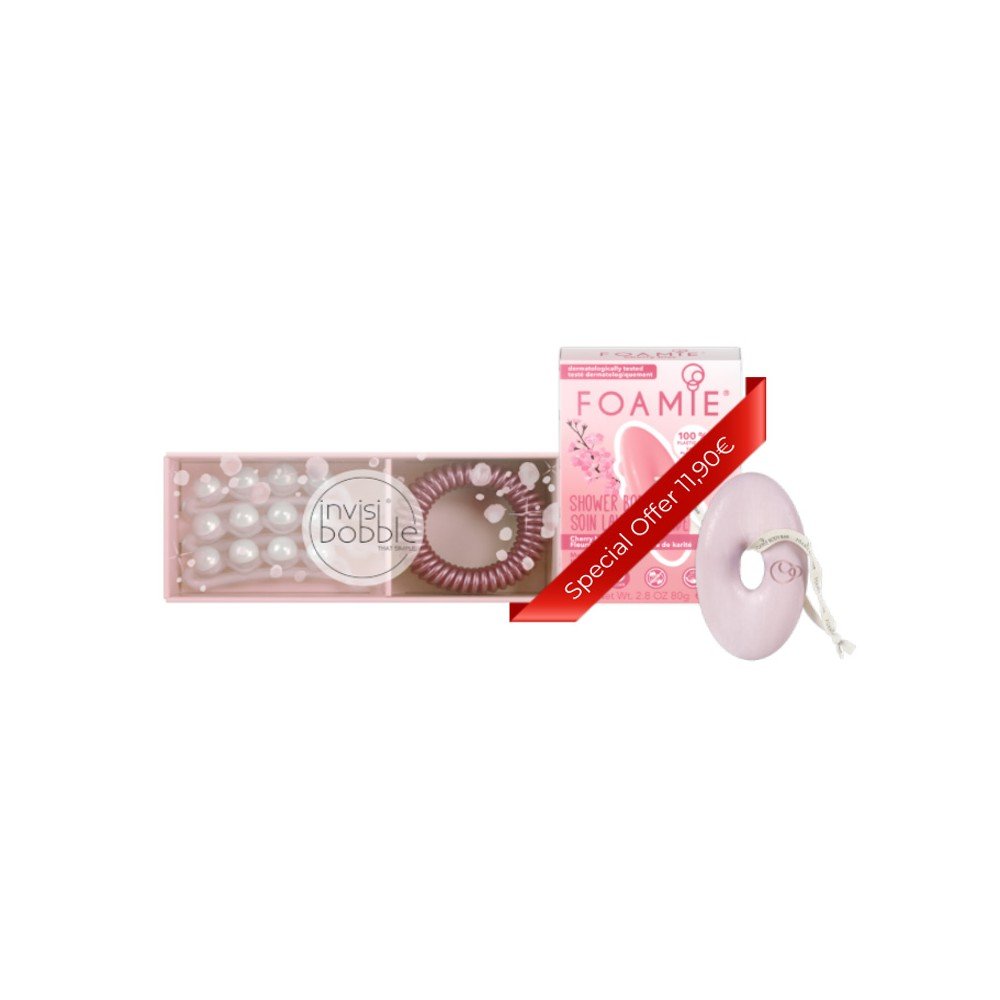 Promo Ιnvisibobble Sparks Flying Duo Waver Crystal Clear 3 τεμάχια & Slim I'm Starstruck 3 τεμάχια & Foamie Shower Body Bar Cherry Kiss With Cherry Blossom and Rice Milk, 1τμχ