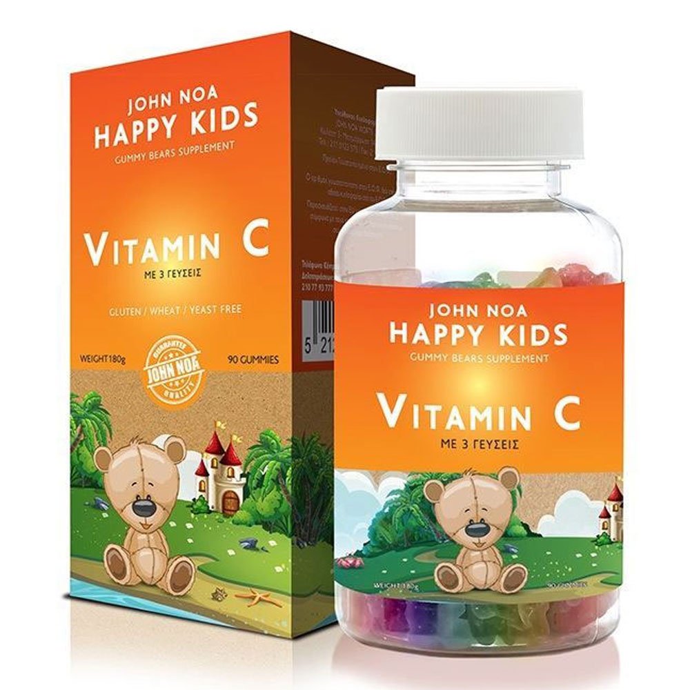 John Noa Happy Kids Vitamin C Παιδικό Συμπλήρωμα Διατροφής, 90 Ζελεδάκια