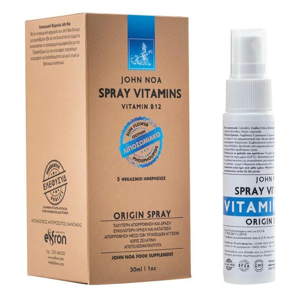 John Noa Origin Spray Vitamin B12 Συμπλήρωμα Διατροφής για την Καλή Λειτουργία του Νευρικού Συστήματος Spray, 30ml