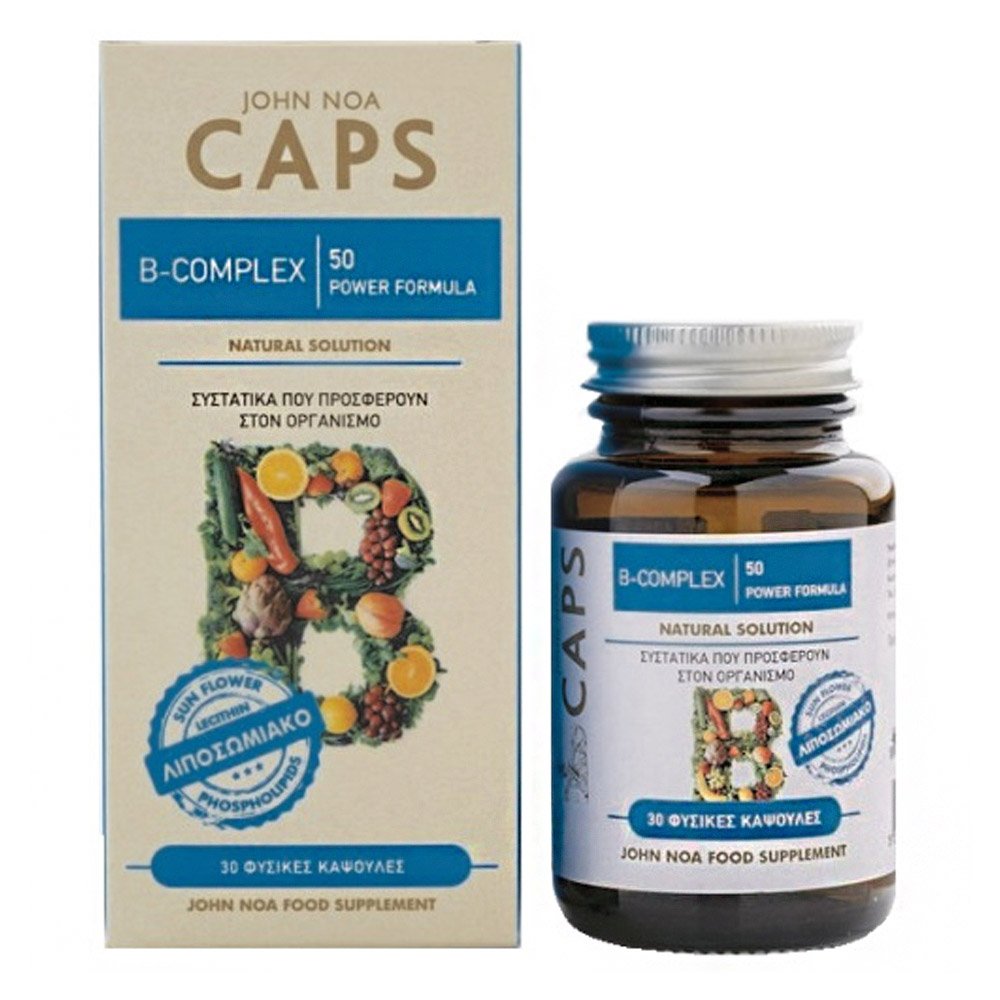 John Noa Caps B-Complex Powder Formula Συμπλήρωμα Διατροφής, 30 κάψουλες