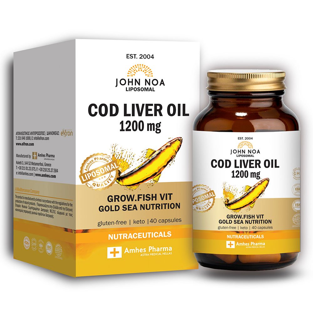 John Noa Liposomal Cod Liver Oil Ιχθυέλαιο 1200mg, 40κάψουλες