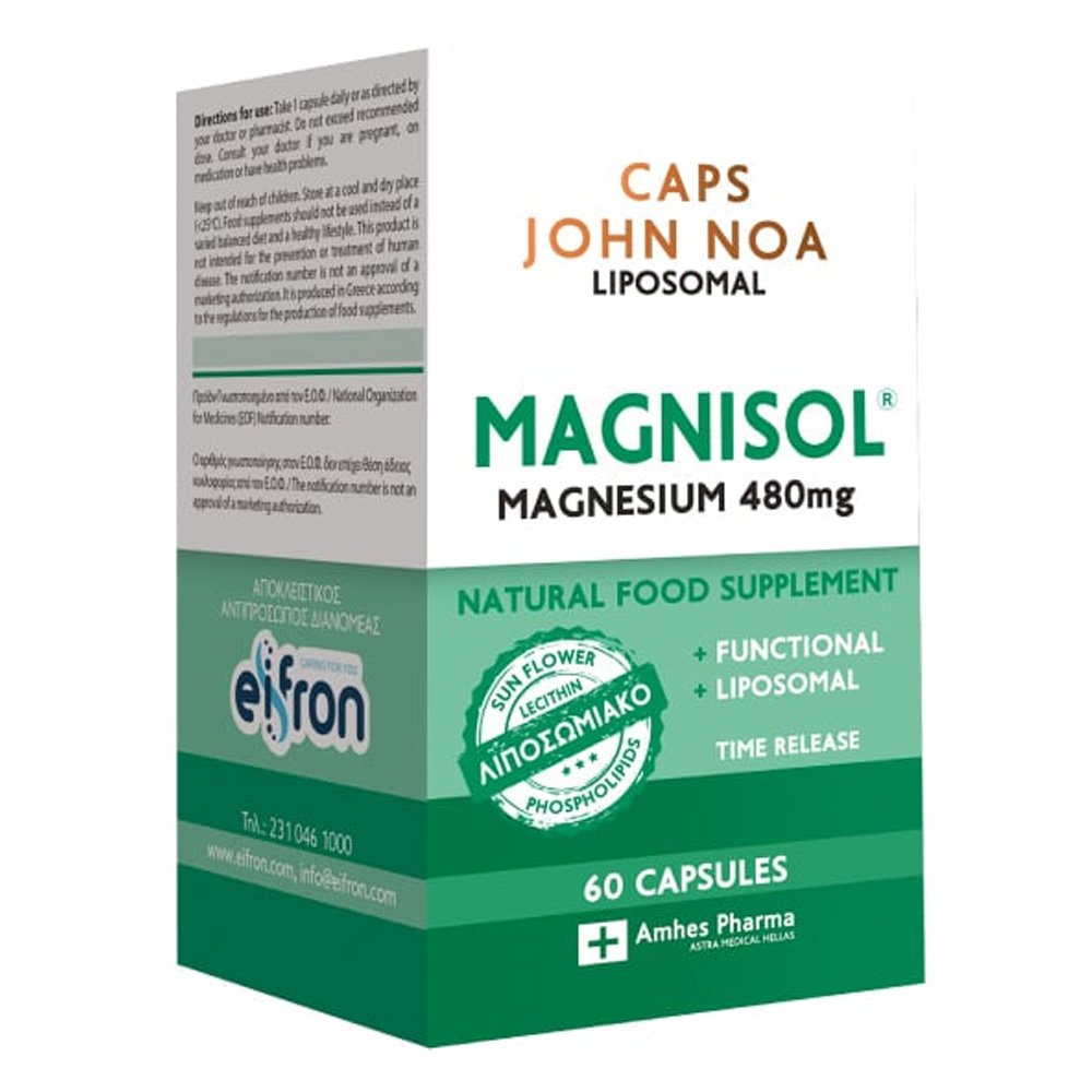 John Noa Liposomal Magnisol Μαγνήσιο 480mg, 60 κάψουλες