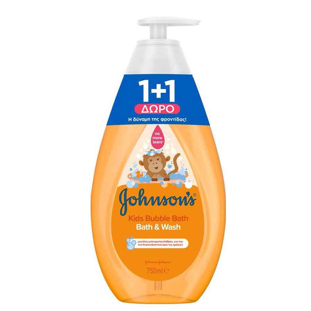 Johnson's Kids Bubble Bath Αφρόλουτρο, 750ml (1+1 Δώρο)