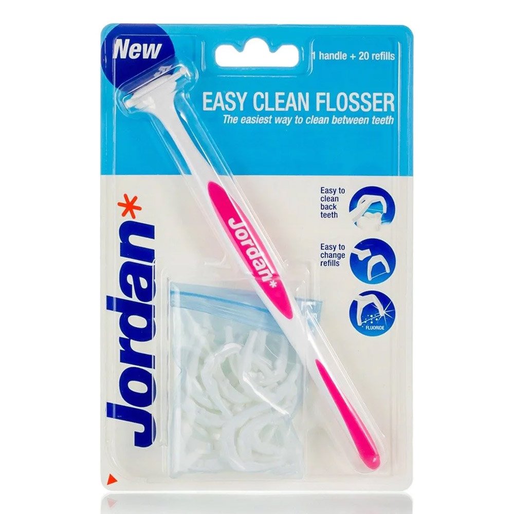 Jordan Easy Clean Flosser Σύστημα Οδοντικού Νήματος Λαβή, 1τμχ. & 20τμχ. Ανταλλακτικά Νήματα