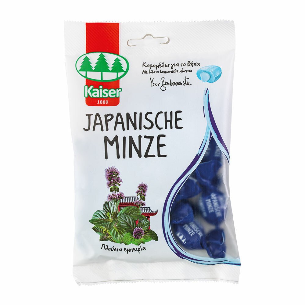 Kaiser Japanische Minze Καραμέλες με Γέμιση Ελαίου Ιαπωνικής Μέντας Μέντα, 90gr