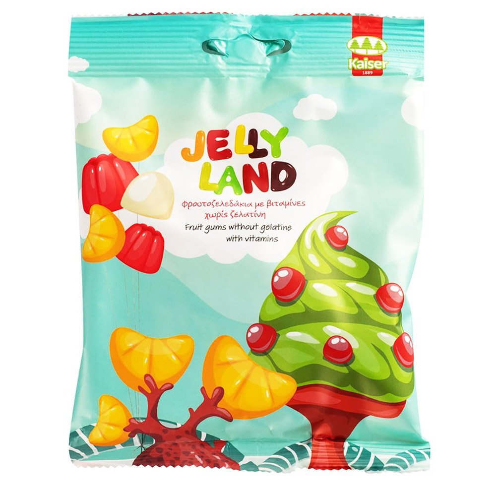 Kaiser 1889 Ζελεδάκια Jelly Land Με Βιταμίνες Χωρίς Ζελατίνη με Γεύση Μάνγκο Ανανά Passion Fruit, 100gr