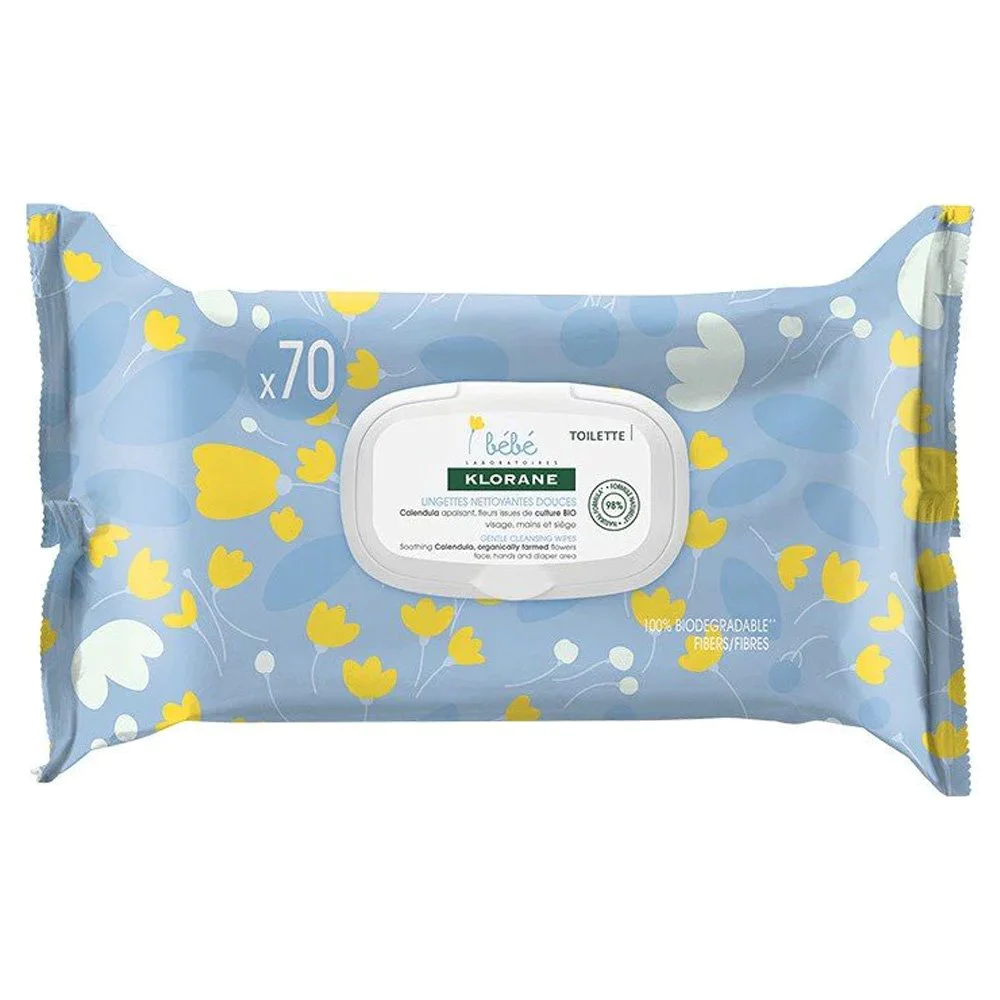 Klorane Bebe Gentle Cleansing Wipes Απαλά Μαντηλάκια Καθαρισμού με Καλέντουλα, 70τμχ Klorane Bebe Gentle Cleansing Wipes Απαλά Μαντηλάκια Καθαρισμού με Καλέντουλα, 70τμχ