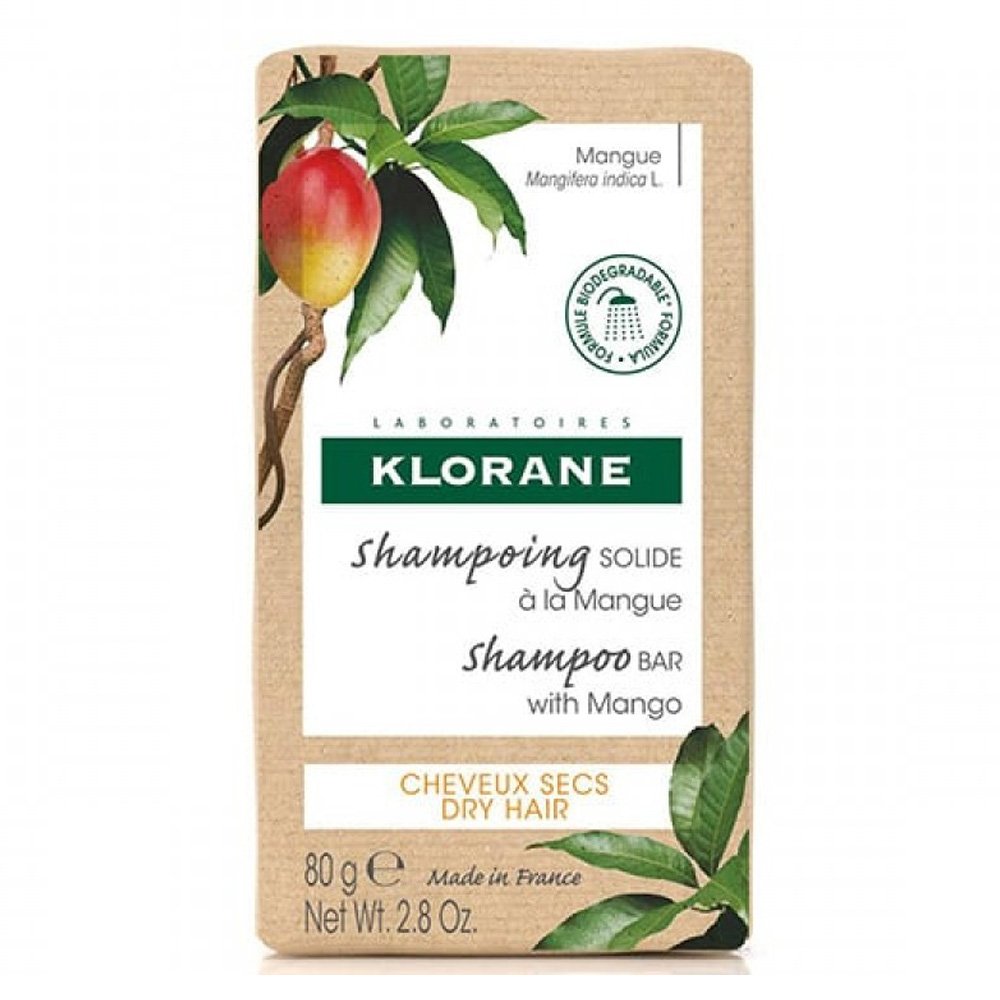 Klorane Shampoo Bar with Mango Στέρεο Σαμπουάν με Μάνγκο για Ξηρά Μαλλιά, 80gr