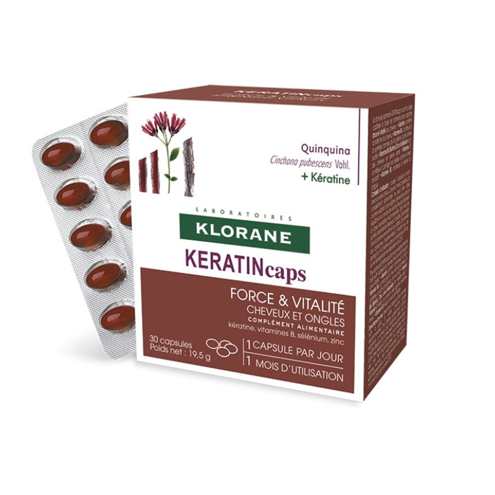 Klorane Keratin Caps Συμπλήρωμα διατροφής για μαλλιά και νύχια 30 κάψουλες