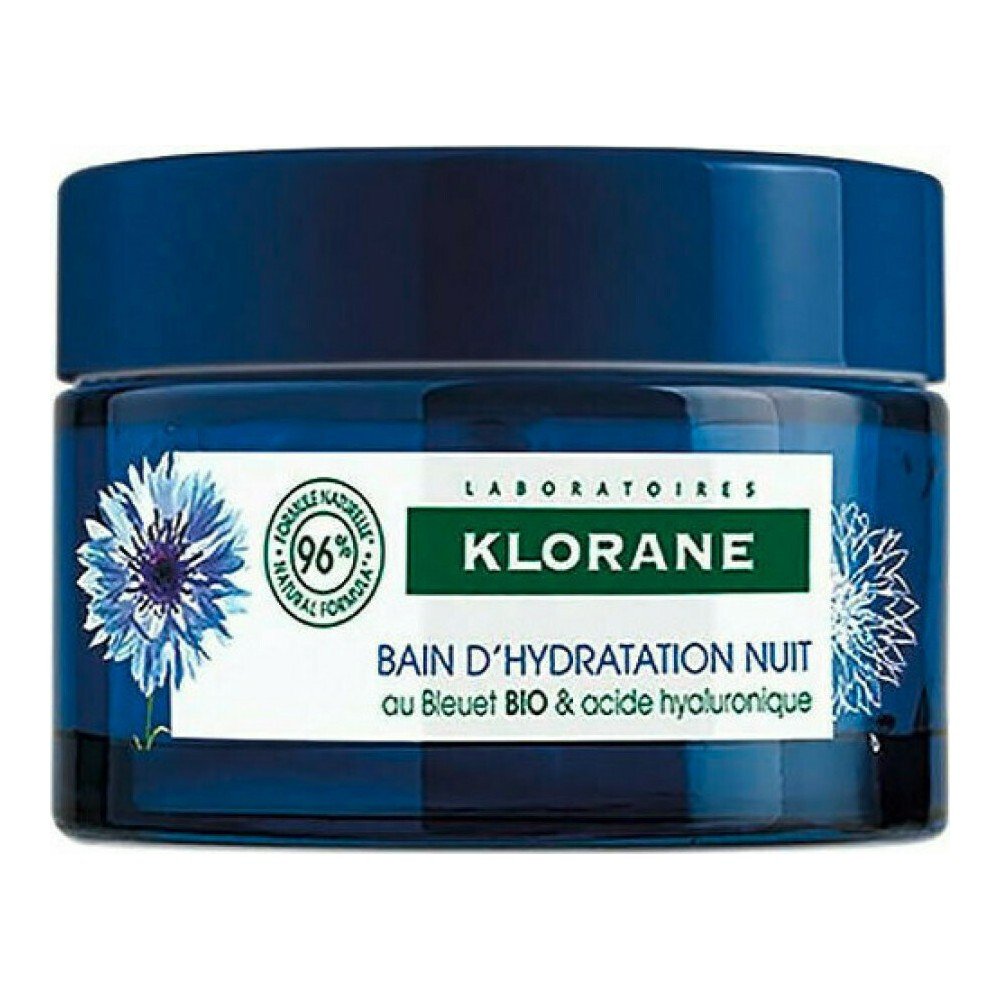 Klorane Bleuet Water Sleeping Mask With Organic Cornflower & Hyaluronic Acid Απαλή Ενυδατική Κρέμα Νύχτας, 50ml