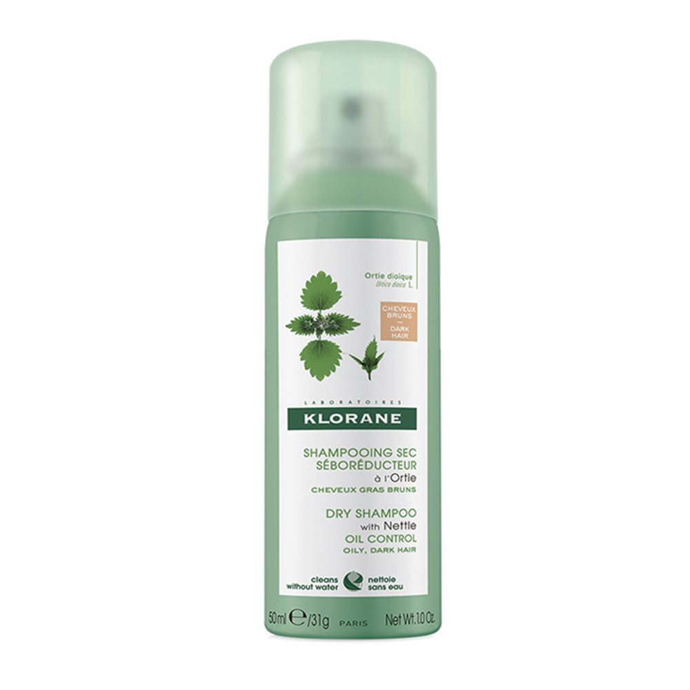 Klorane Dry Shampoo με Τσουκνίδα για Λιπαρά Μαλλιά - Καστανά/Μαύρα Μαλλιά, 50ml