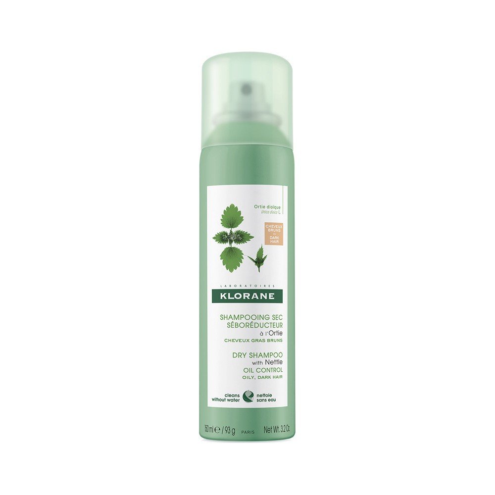 Klorane Ortie Dry Shampoo με Τσουκνίδα για Λιπαρά Μαλλιά Καστανά/Μαύρα, 150ml