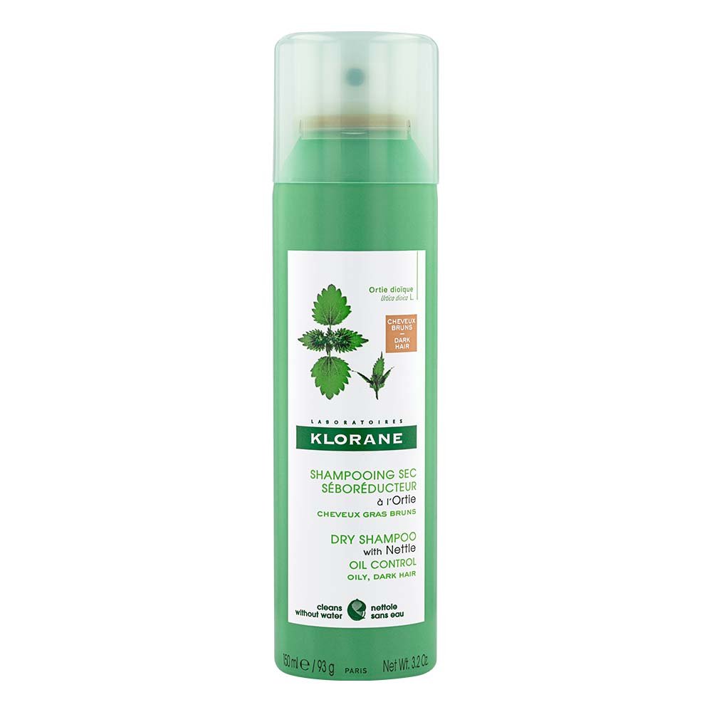 Klorane Ortie Dry Shampoo με Τσουκνίδα για Λιπαρά Μαλλιά Καστανά/Μαύρα, 150ml