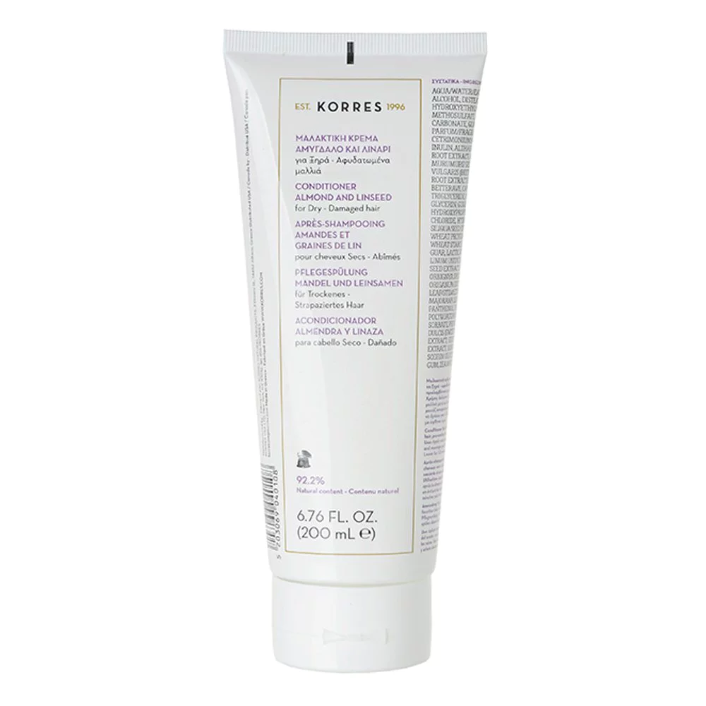 Korres Conditioner Mαλακτική Κρέμα για Ξηρά Αφυδατωμένα Μαλλιά Αμύγδαλο & Λινάρι, 200ml Korres Conditioner Mαλακτική Κρέμα για Ξηρά Αφυδατωμένα Μαλλιά Αμύγδαλο & Λινάρι, 200ml