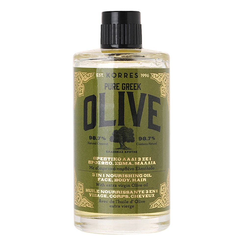 Korres Pure Greek Olive Θρεπτικό Λάδι 3 σε 1 για Πρόσωπο-Σώμα-Μαλλιά, 100ml