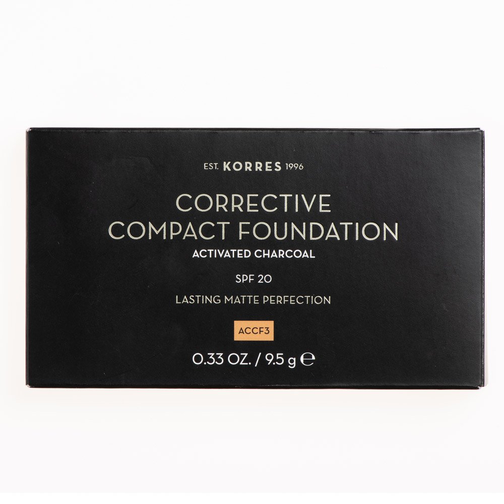 Korres Ενεργός Άνθρακας Διορθωτικό Compact Makeup για Σοβαρές Ατέλειες ACCF3 SPF20, 9.5gr